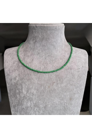 Kırmızı Sanat EviAçık Yeşil Boncuklu Boncuklu Sıralı Bijuteri Kolye