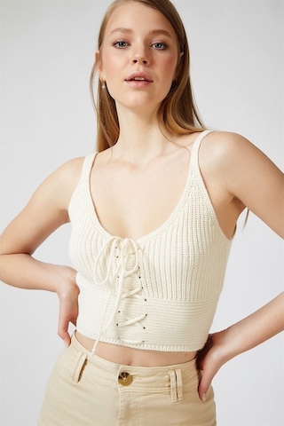 Kadın Bej Önü Bağcıklı Bluz-Bej