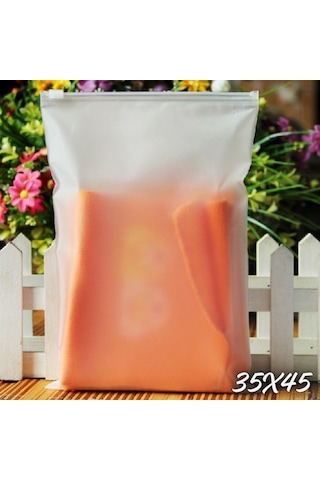 35 X 45 Cm Fermuarlı Buzlu Kargo Poşeti -130mikron 100 Adet Valiz Ve Dolap Içi Düzenleyici Buzlu Fermuarlı Poşet Torba 100 Adet