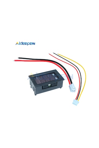 Kırmızı Mavi 10a-0.28 "mini Dijital Voltmetre Ampermetre Dc 100v 10a 50a 100a Panel Amp Volt Gerilim Akım Ölçer Test Cihazı Çift Led Ekran 3 Bit
