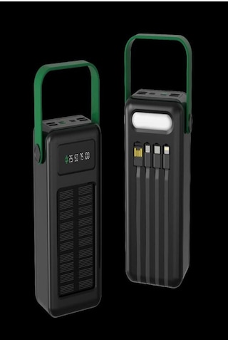 Green Lion Solar Max 50000mah Güneş Panelli Powerbank Siyah Taşınabilir Şarj Cihazları