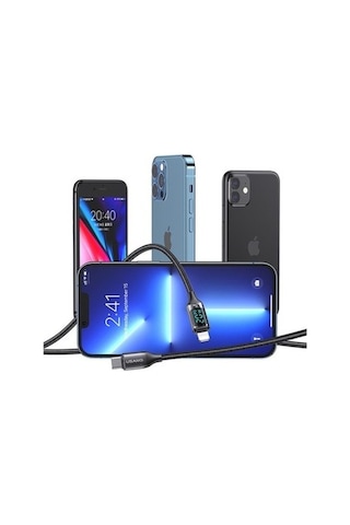 Novahub Usams Us-sj545 1.2m Pd 20w Type-c To Lightning Kablo, 100w Pd Hızlı Şarj, Led Göstergeli, Çinko Alaşımı, Ce Ve Uysal Sertifikalı