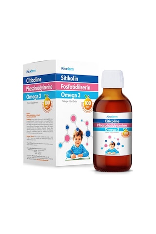 Miraderm Cognizin Sitikolin Fosfotidilserin Omega 3 Portakal Aromalı Şurup 100ml