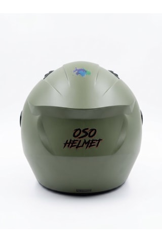 Oso Helmet Yarım Kask Gözlüklü Haki Yeşil - L Beden