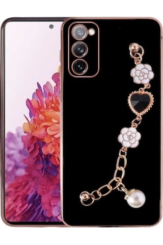 Galaxy S20 Fe Kılıf El Tutamaçlı Kamera Korumalı Zore Taka Silikon Kapak Siyah