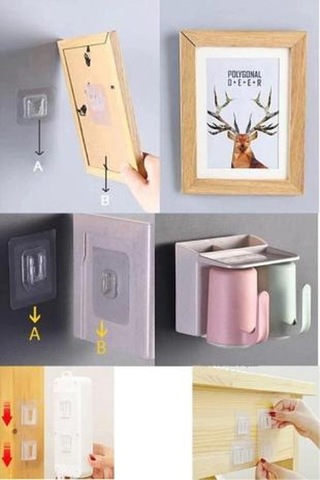 Mithra Life 5 Adet Çift Taraflı Yapışkanlı Eşya Sabitleme Askısı Mıt1107 Şeffaf