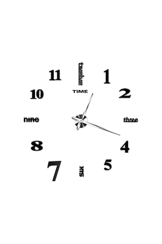 Xindoker 47 İnç Siyah Dıy Yansıta Duvar Saati - Ev Dekoru İçin Kreatif, Kolay Kurulum, Dayanıklı Malzeme Siyah