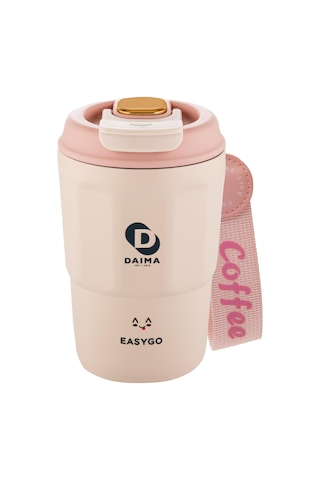 Daima Easy Go 380 Ml 12 Saat Sıcak 12 Saat Soğuk Pembe Termos Pembe