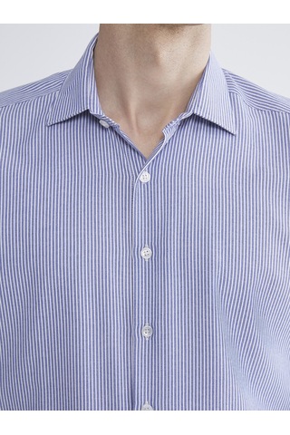 Lcw Busıness Lacivert Slim Fit Uzun Kollu Çizgili Erkek Gömlek