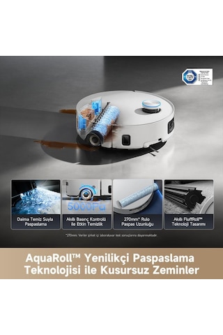 Dreame Aqua 10 Ultra Roller 30.000pa Emiş Gücü Robot Süpürge Beyaz