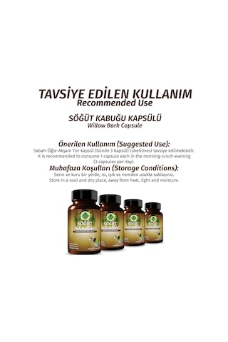 Gökçek Şifa Söğüt Willow Capsule)60 Kapsül