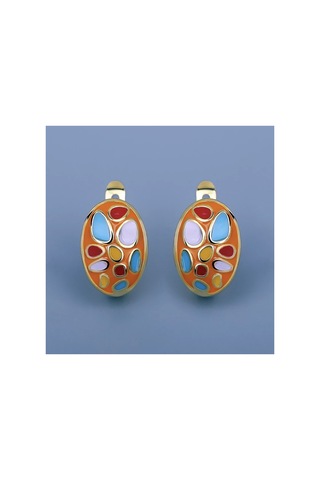 Glaze Modern El Yapımı Emaye 925 Ayar Gümüş 14 Ayar Altın Kaplı Hediye Özel Tasarım Kolye Küpe Seti Metalik Gri