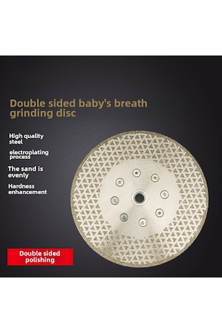 Dofolink M14 Flanlı Elektroplated Elmas Çift Yüzlü Yıldızlı Taş Kesim Diski - Mermer, Seramik Çitlere Uygun, Verimli Kesim Φ125, U Dişli