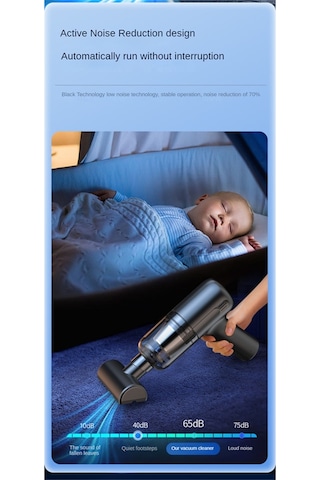 Savoringdetails Araba Vakum Süpürgesi Yüksek Güçlü El Tipi Mini Vakum Kablosuz 10000pa