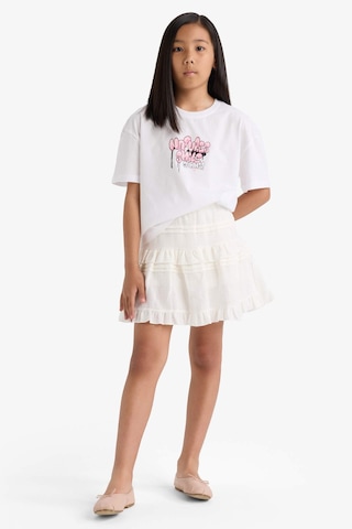 Defacto Kız Çocuk Oversize Geniş Kalıp Bisiklet Yaka Sırt Baskılı Kısa Kollu Tişört E0367a825smwt34 Beyaz