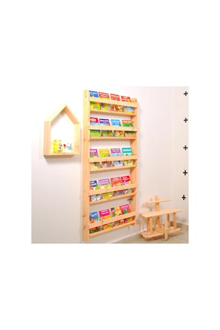 Markaawm Çocuk Odası Eğitici Montessori Kitaplık Mobilya Raf Duvar Rafı 5 Çok Renkli