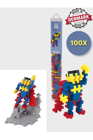 Plus - Plus Minecraft Temalı Silindir Kutuda Superhero - Süper Kahraman Lego Yapı Oyuncağı 100 Parça