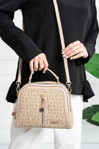 Just Polo Günlük Kombinlere Uygun Orta Boy Kadın Kadın Omuz Çantası Orijinal Shopper Bej