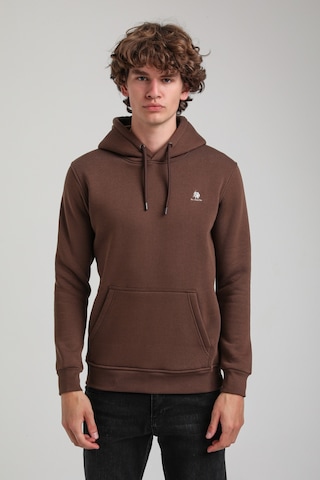 Kapüşonlu Kahverengi Slim Fit Hoodie 23fwm64069 Kahverengi