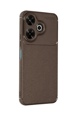 Xiaomi Redmi 13 4g Kılıf Auto Focus Karbon Kapak - Kahverengi