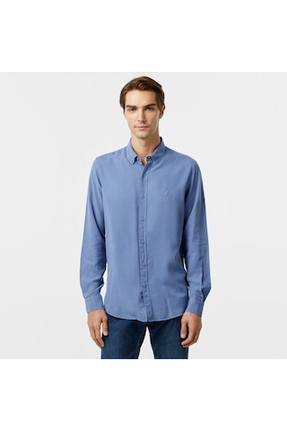 Nautica Erkek Mavi Classic Fit Gömlek Çizgili W37232t Mavi