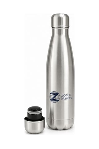 Zodiac Maritime 500ml Metal Termos Paslanmaz Çelik, Şık Ve Dayanıklı Su Şişesi Metalik