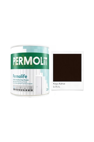 Permolit Permolife Su Bazlı Amerikan Panel Kapı Boyası - Koyu Kahve - 0.75 Lt.