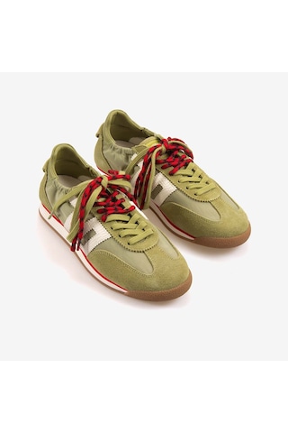 Back70 Kadın Bağcıklı Süet Spor & Sneaker Ayakkabı A26 Olıve