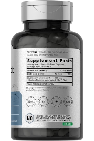 Horbäach Stabilized R-lipoic Acid Biotin Optimizer Na-rala 300mg 60 Caps Aromasız