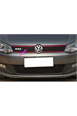 Volkswagen Polo 6R Gti Kırmızı Şeritli Ön Panjur 2009-2014