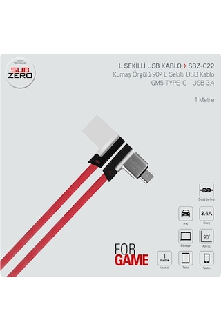 Subzero Sbz-C22 Ltip Type-C Tel.Şarj Data Kab. 1M