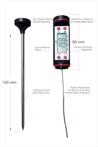 Kalın Biftek Bonfile Antrikot Döş Et Eti Süt Gıdatermometresi