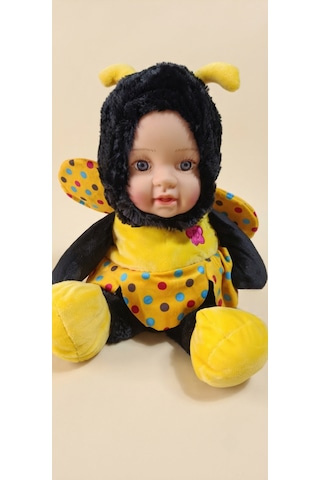 Peluş Bebek Yüzlü Arı 40 Cm Sarı - Siyah
