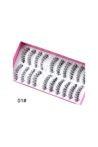 Wezone Hs-8 01 10 Çiftlü Fiber Sahte Kirpikler, Göz Kuyruğu Uzun, Tam El Yapımı, Konforlu Uzun Süre Takılabilir, Doğal Ve Çarpıcı Gözler