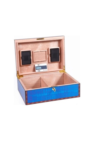 Madrona Humidor / Puro Saklama Kutusu - Mavi