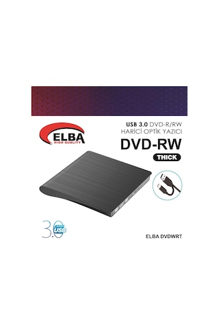 Elba Dvdwrt-thck Harici Dvdrw Thick, Siyah Dvd Yazıcı Writer