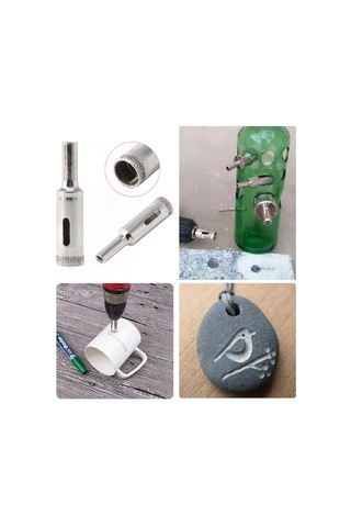 Cam Fayans Mermer Granit Porselen Delme Pancı Boru Tipi Elmas Karot Uç 10mm 12mm 14mm 16mm 4 Adet