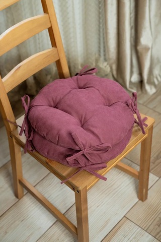 Slavica Sandalye Ve Tabure Yastığı Yuvarlak 35x35 Cm 2'li Set 185752745 Şarap Rengi