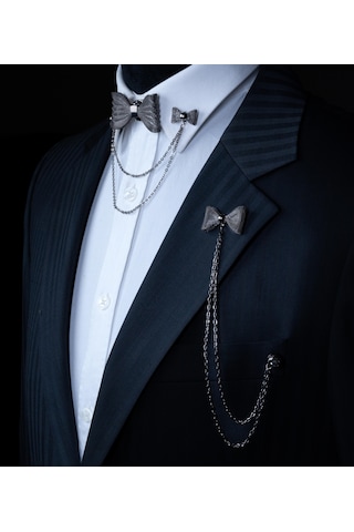 Coolmenclub Papyon Figürlü Gömlek Yaka İğnesi Gümüş