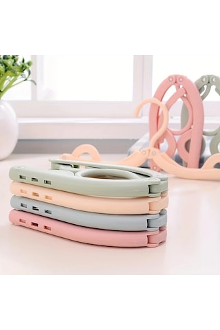 Elmpaly 10 Adet Katlanabilir Portatif Askı Dayanıklı Plastik Kaymaz Tutma Yeri Seyahat Ve Ev Kullanımı İçin Random Renk 10pcs Ahşap