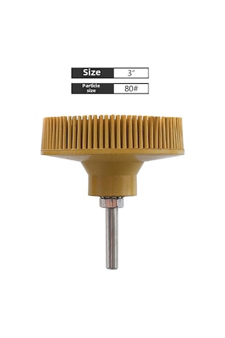 Mufunye Ruıtool 75mm Sarı 80 Elmatik Taşlama Fırçası - Türetme, Parlatma Ve Zımparalama İçin Kauçuk Zırhlı Disk Fırça