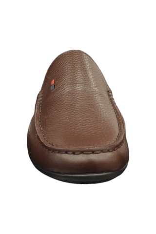 Erkek Günlük İç Dış Hakiki Deri Kayıdrmaz Kauçuk Taban Loafer Ayakkabı Kahve