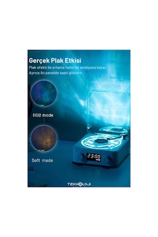 Plak Speaker Nostalji 3d Surrond Ses Kalitesi Saatli Bluetooth Hoparlör Retro Müzik Çalar Fm Radyo
