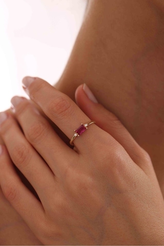 Pembe Baget Taşlı Minimal Terra Yüzük Gianfranco