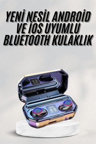 Yeni Nesil Bluetooth Kulaklık Uzun Pil Ömrü El Fenerli Dijital Şarj Göstergeli - Diğer