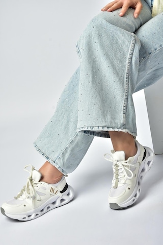 Fox Shoes Y312611009 Beyaz Kalın Tabanlı Spor Ayakkabı Sneakers