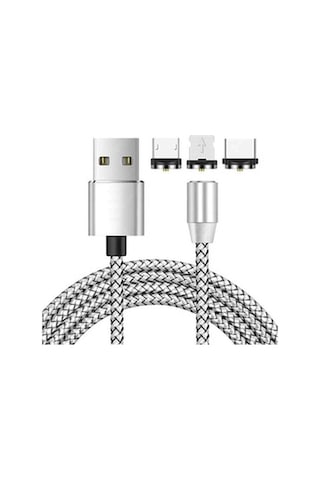 Alfais 4910 Apple iPhone Uyumlu Lightning Micro Usb Type C Mıknatıslı