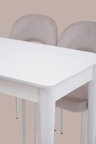Melisa Mdf Lak Panel Açılır Mutfak Masası 60x100 beyaz