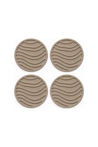 Rıpple Mini Dalga %100 Silikon Bardak Altlığı 8 Cm 4'lü Set Bej Çok Renkli