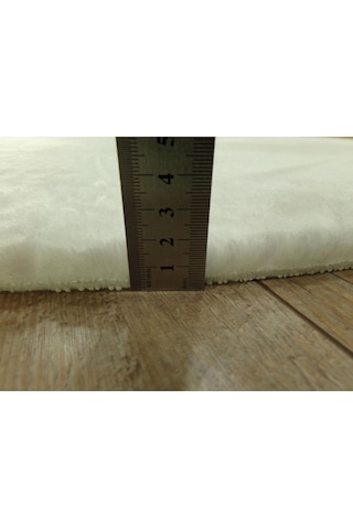 Balat Halı Dekoratif Beyaz Peluş Yumuşak Yuvarlak - Oval Halı Karışık, Çok Renkli